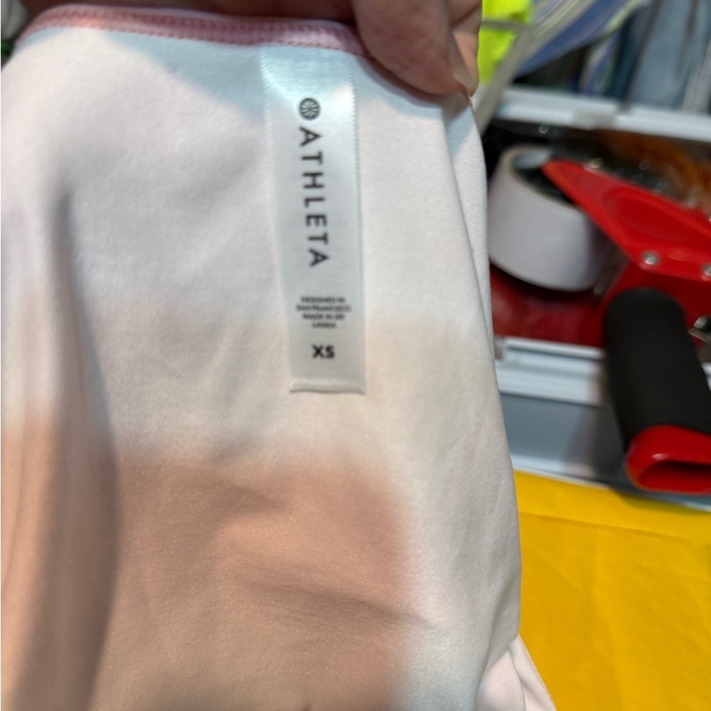 Athleta Nitro Pink and Orange Tie-Dye Racerback Tank Top, Exercise In Style, XS - Picture 5 of 6